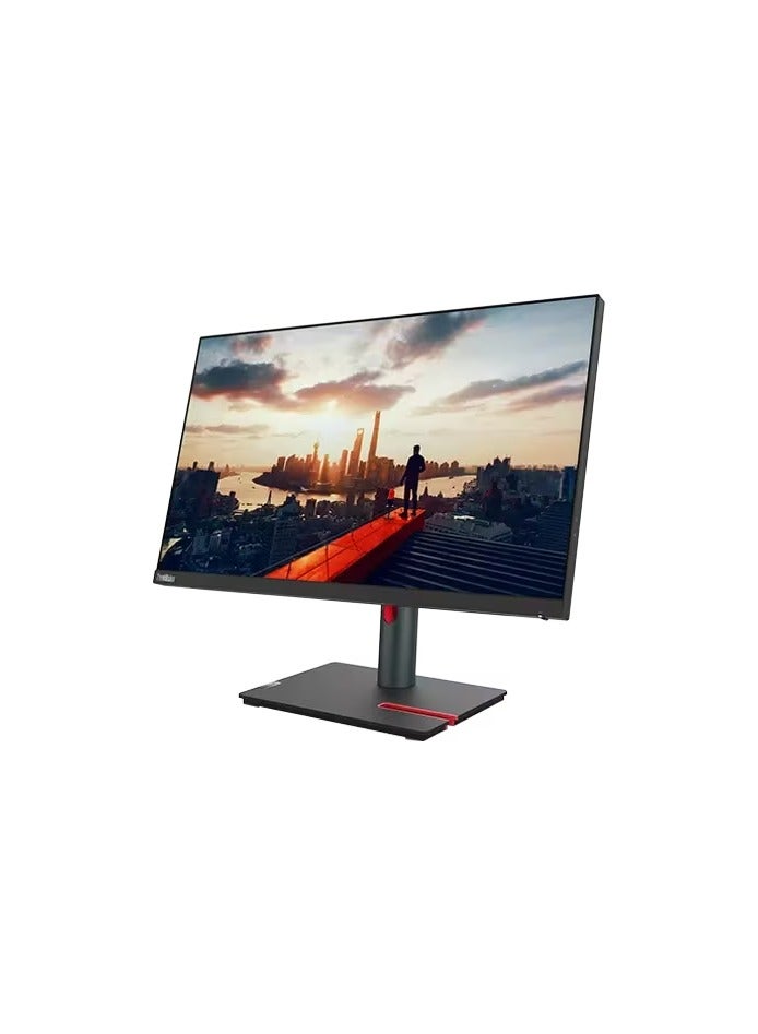 Lenovo - ThinkVision P24h-30 24 inch 2K QHD Monitor with Eyesafe (IPS Panel, 60Hz, 4ms, HDMI, DP, DP out, USB-C, Ethernet ) - Tilt/Swivel/Lift/Pivot Stand Black - Image 1
