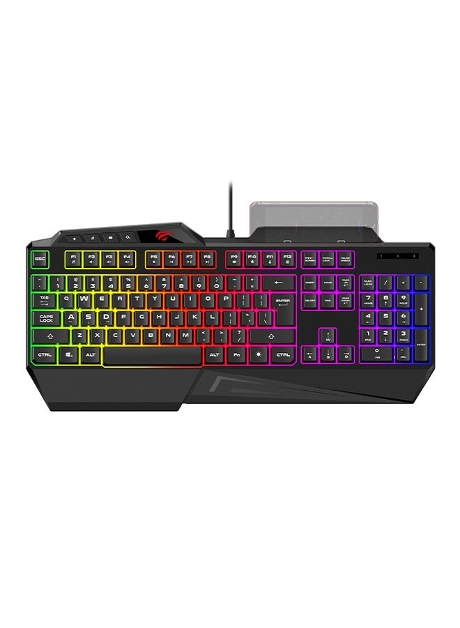 havit RGB Gaming Keyboard, Portable Computer Keyboard with 108 Keys, Compatible with Windows and Mac Systems  - Image 1