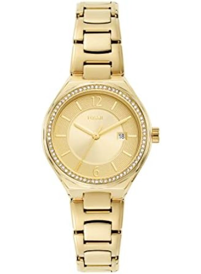 FOSSIL Women's Gold Dial Analog Quartz Watch 30 - BQ3801 