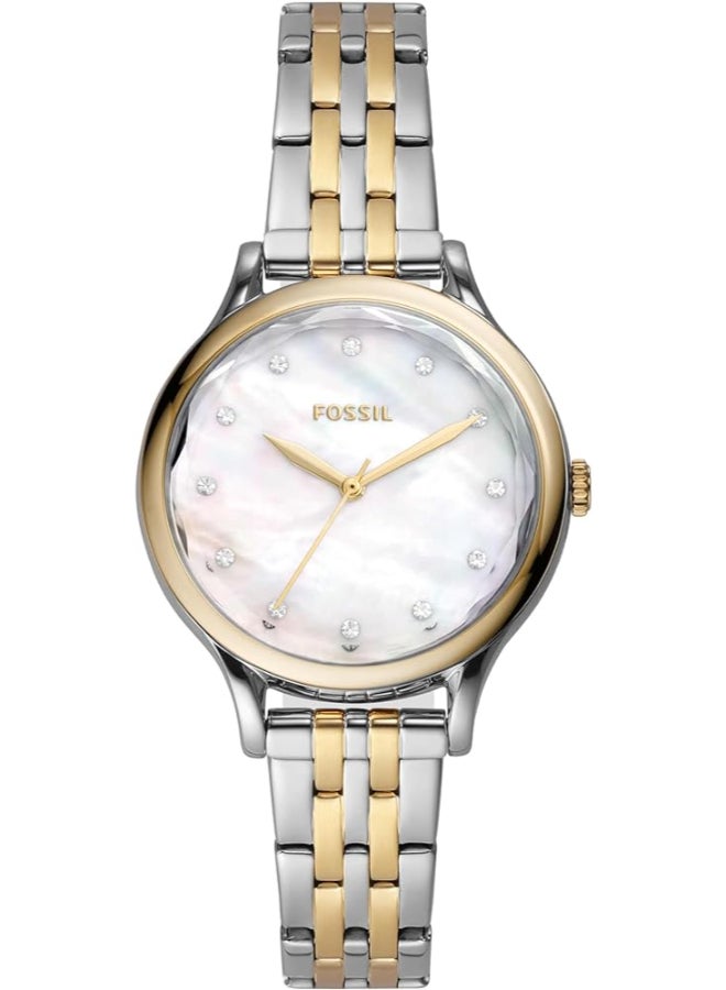 FOSSIL Women's White Dial Analog Quartz Watch 34 - BQ3864 