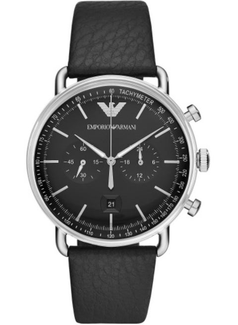 Men's Black Dial Analog Quartz Watch 43 - AR11143