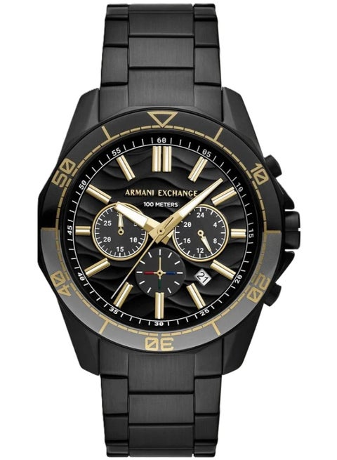 Men's Black Dial Analog Quartz Watch 44 - AX1963