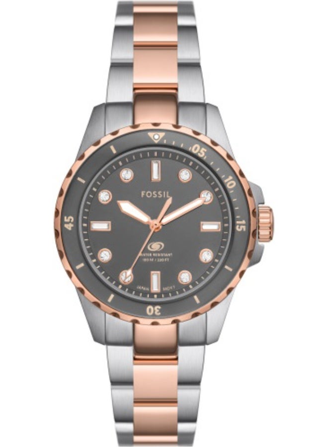 فوسيل ساعة يد أنالوج كوارتز بقرص أسود 36 - ES5348