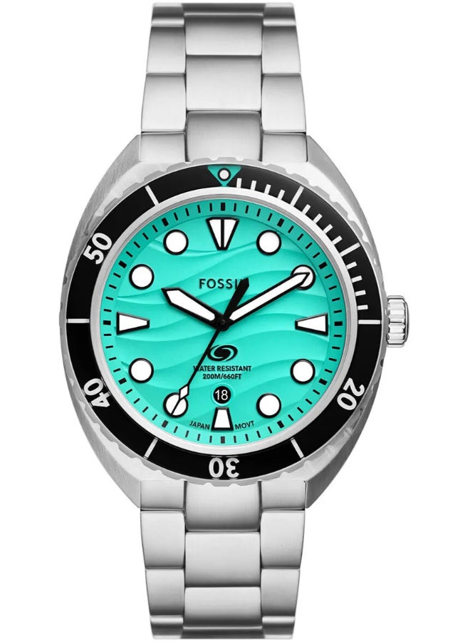 فوسيل ساعة يد أنالوج كوارتز بقرص أسود 42 - FS6066