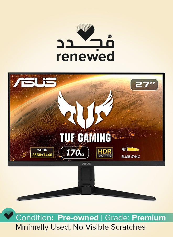 أسوس Renewed - TUF 27-Inch WQHD Gaming Monitor Black - Image 1