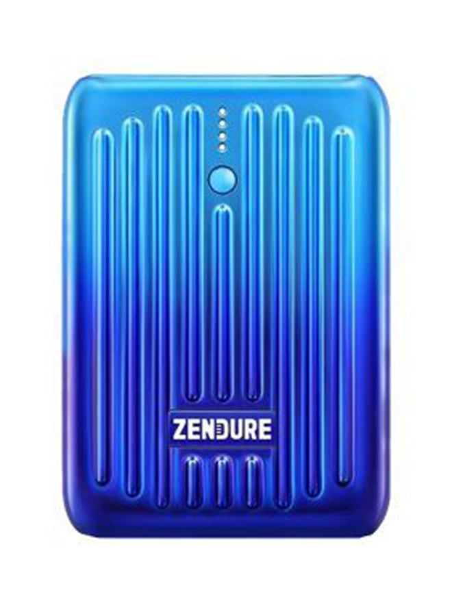 زينديور 10000 mAh SuperMini20 Credit Card Size Power Bank With PD20W Ombre Blue 