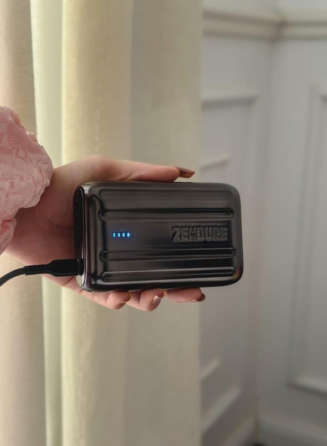 زينديور - بسوبرميني 20 بسعة 10000mAh باللون الأسود مع شحن عبر USB-C Power Delivery – بحجم بطاقة الائتمان، إدخال وإخراج USB-C بقوة 20 واط للشحن السريع أثناء التنقل 10000 mAh - Image 1