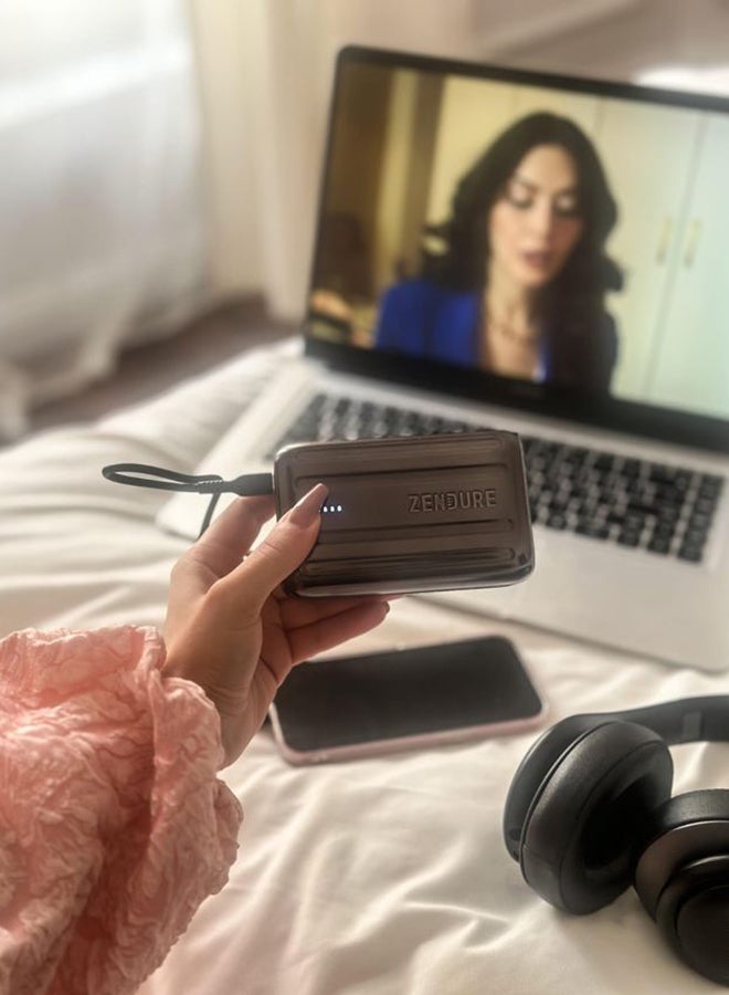 زينديور - بسوبرميني 20 بسعة 10000mAh باللون الأسود مع شحن عبر USB-C Power Delivery – بحجم بطاقة الائتمان، إدخال وإخراج USB-C بقوة 20 واط للشحن السريع أثناء التنقل 10000 mAh - Image 1