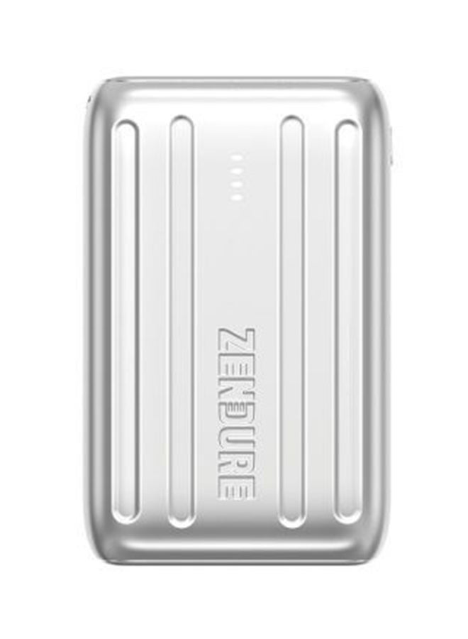 زينديور 20000 mAh SuperMini20+ Credit Card Size Power Bank With PD20W Silver 