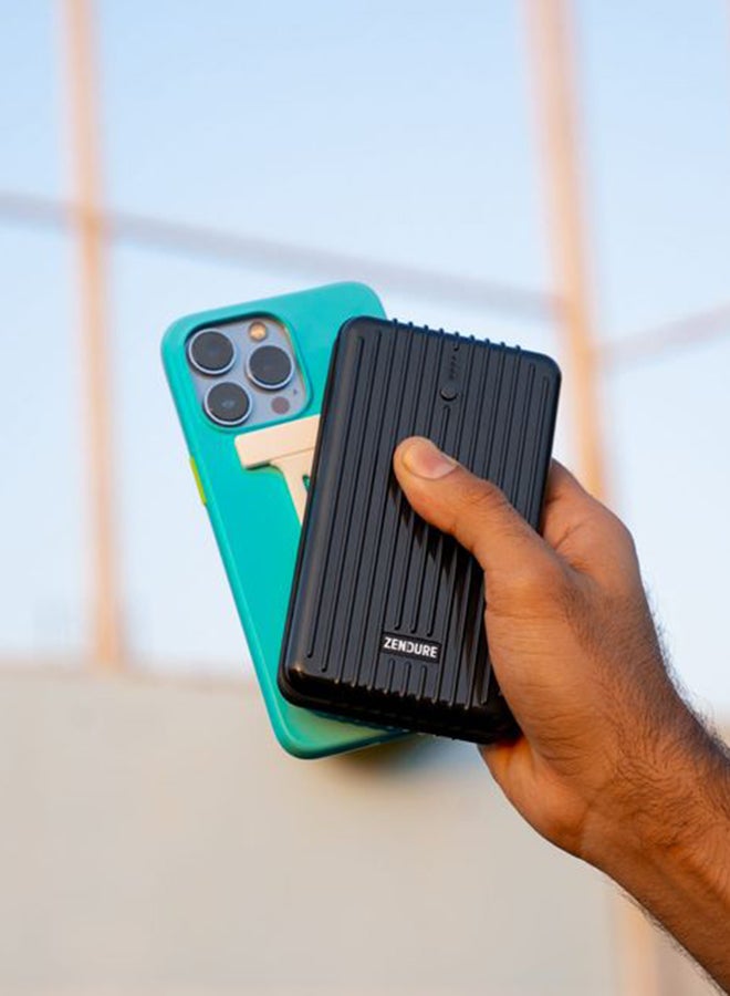 زينديور سوبرميني 20+ 20000mAh بطارية خارجية أسود مع شحن عبر USB-C Power Delivery – بحجم بطاقة الائتمان، 20W USB-C إدخال وإخراج، شحن سريع أثناء التنقل - Image 3