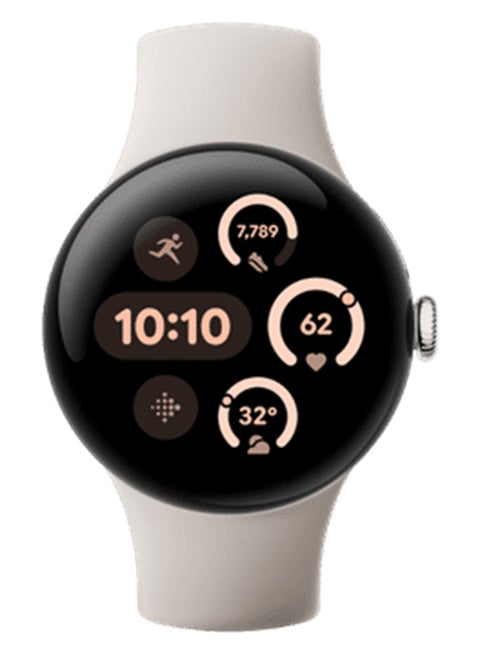 Pixel Watch 3 (41 mm), AMOLED LTPO display, Advanced motion sensing Smartwatch Free Size Silver