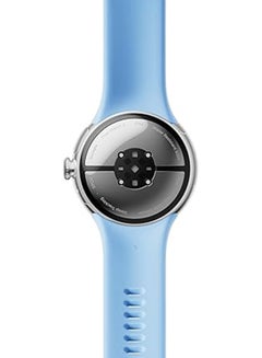 Google Pixel Watch 2 With The Best Of Fitbit And Google - Heart Rate Tracking, Stress Management, Safety Features - Android Smartwatch - Polished Silver Aluminum Case - Bay Active Band - Wi-fi Blue  - Image 4