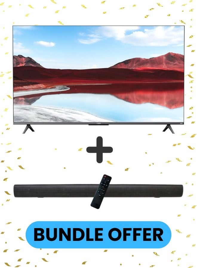 Xiaomi 55-inch QLED 4K UHD TV with Google TV & 60Hz Refresh Rate + Immersive Soundbar with Dynamic Audio, HDMI ARC, Bluetooth, Optical & USB Connectivity 55APRO2025+SOUNDBAR Black 55APRO2025+SOUNDBAR Black  - Image 1