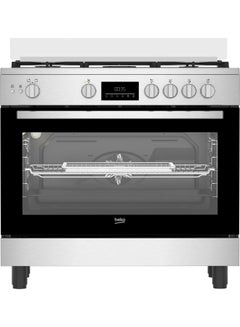 Beko Beko Gas Cooker  - 90 cm - AirFrier - 5 Burners Full Safety cooling fan - cooking fan - Led display With touch control - cast pan support - STS BGGR 11225 GXA Silver  - Image 1