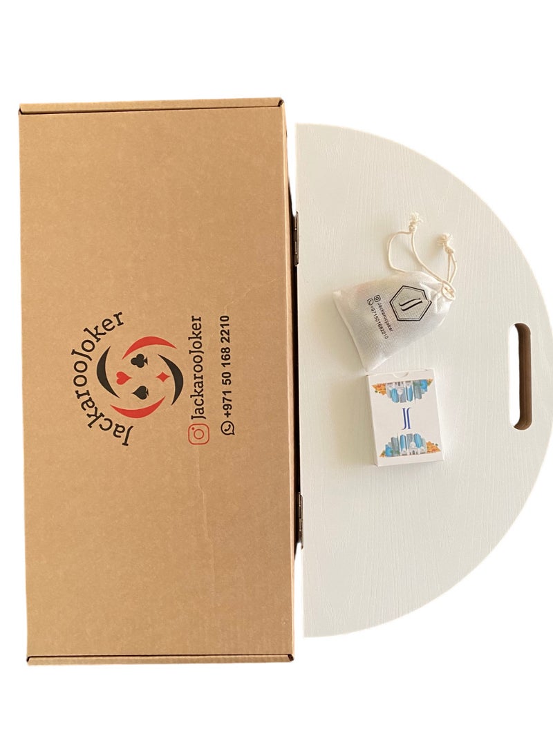 جاكارو جوكر Jackaroo White Circle Board Game For 4 Players With Playing Cards, Marble Glass Balls, And Bag 4 Players  - Image 4