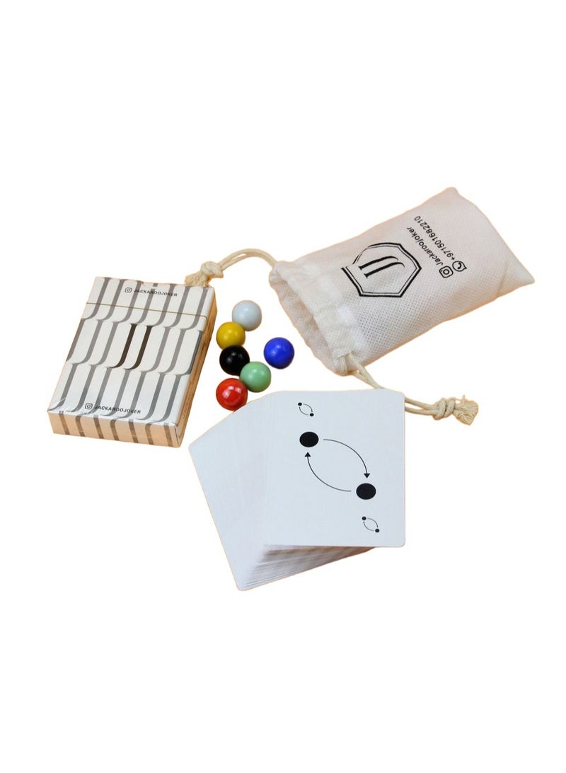 جاكارو جوكر - Jackaroo board game with two sides for 4 and 6 players with glass marbles, playing cards and bag. - Image 1