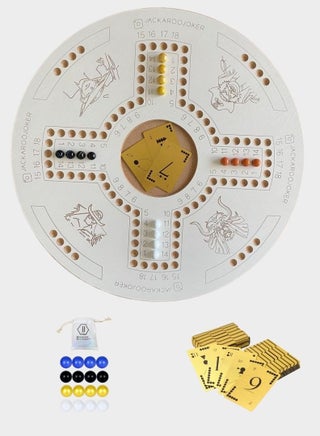 Jackaroo Joker Jakaroo for 4 players with Gold plastic playing cards and Marbles - pnsku/N70129284V/45/_/1731584142/baab1996-398a-4a18-ad2c-23f728640bc2