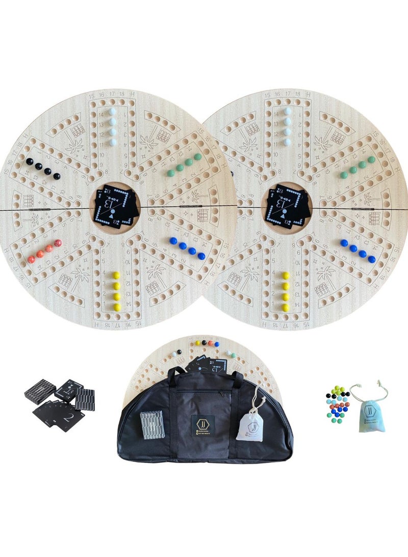 JACKAROOJOKER - Jakaroo game two sides for 4 players and 6 players with bag and cards and marbles - Image 1