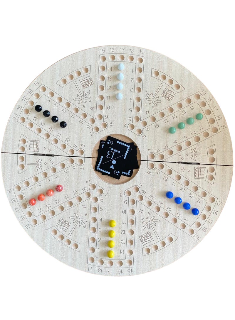 JACKAROOJOKER - Jakaroo game two sides for 4 players and 6 players with bag and cards and marbles - Image 1