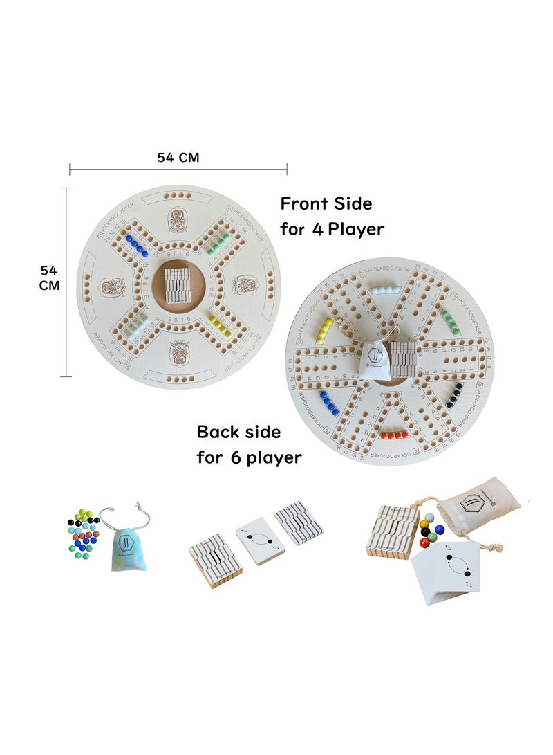 JACKAROOJOKER Jackaroo  Double Sided Board Game For 4 Or 6 Players With Accessories  - Image 2