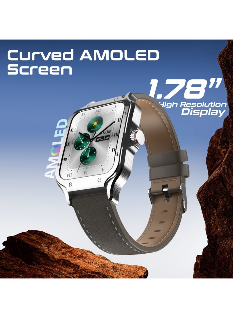 PROMATE Bluetooth Smart Watch IP68 Waterproof , 1.78" Curved Screen, Li-Polymer Battery Lasts Up to 10 Days on a Single Charge, 100+ Sports Modes Silver  - Image 2