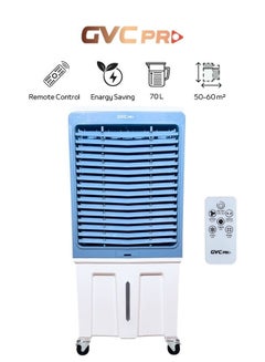 gvc pro Air cooler GVC PRO 350W, effective area 50-60 m²,with water-operated and characterize by  large water tank which reach to 70L, max airflow 8000 m³/h GVCAR-9670 350 W GVCAR-9670 Blue/White  - Image 1