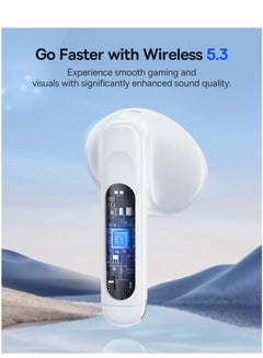 Baseus TWS Earbuds with Bluetooth 5.3, Up to 30 Hours Playtime, 0.06s Low Latency, Fast Charge Wireless Earbuds with App Control, Customizable Gestures, Equalizer Adjustment, and Sound Effects for Gaming, Music, and Calls – Premium Sound & Seamless Connection Moon White  - Image 3