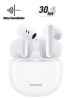 Baseus TWS Earbuds with Bluetooth 5.3, Up to 30 Hours Playtime, 0.06s Low Latency, Fast Charge Wireless Earbuds with App Control, Customizable Gestures, Equalizer Adjustment, and Sound Effects for Gaming, Music, and Calls – Premium Sound & Seamless Connection Moon White  - Image 1