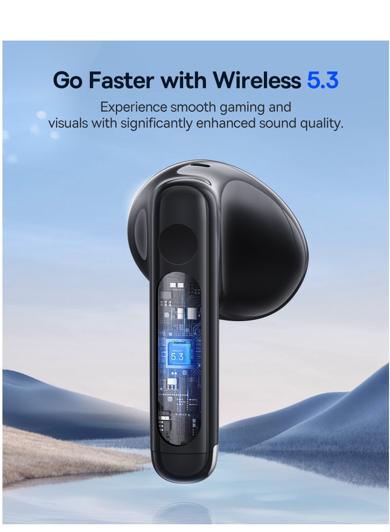 Baseus - TWS Earbuds with Bluetooth 5.3, Up to 30 Hours Playtime, 0.06s Low Latency, Fast Charge Wireless Earbuds with App Control, Customizable Gestures, Equalizer Adjustment, and Sound Effects for Gaming, Music, and Calls – Premium Sound & Seamless Connection Galaxy Black - Image 1