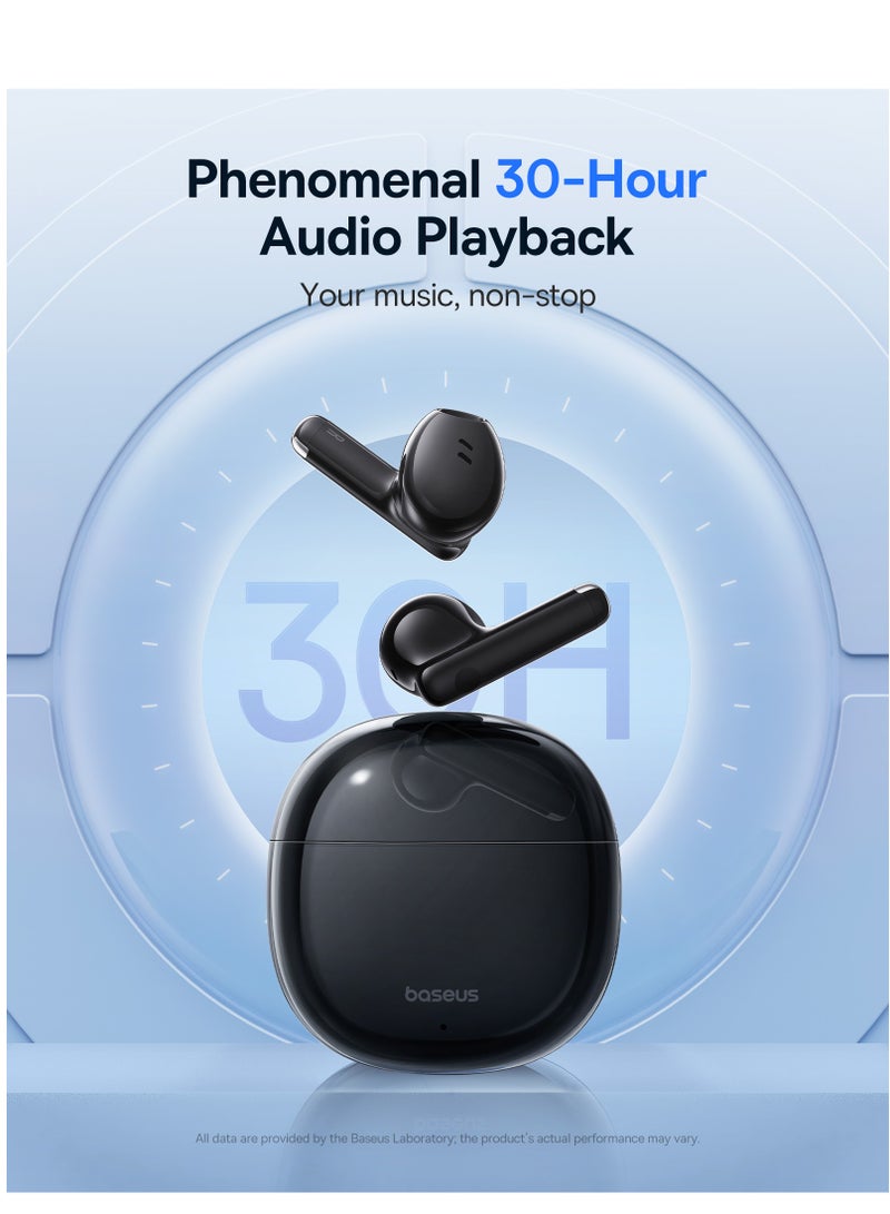 Baseus - TWS Earbuds with Bluetooth 5.3, Up to 30 Hours Playtime, 0.06s Low Latency, Fast Charge Wireless Earbuds with App Control, Customizable Gestures, Equalizer Adjustment, and Sound Effects for Gaming, Music, and Calls – Premium Sound & Seamless Connection Galaxy Black - Image 1