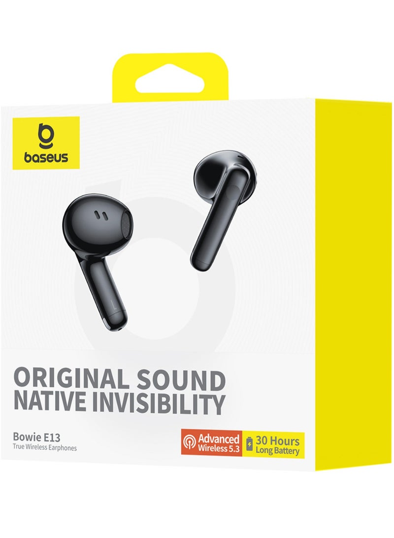 Baseus - TWS Earbuds with Bluetooth 5.3, Up to 30 Hours Playtime, 0.06s Low Latency, Fast Charge Wireless Earbuds with App Control, Customizable Gestures, Equalizer Adjustment, and Sound Effects for Gaming, Music, and Calls – Premium Sound & Seamless Connection Galaxy Black - Image 1