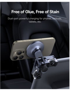 بيسوس MaxView Magnetic Tesla Phone Mount, Car Central Control Screen Hanging Bracket, Compatible with Tesla Model S/3/X/Y, Magnetic Adsorption Phone Holder for iPhone 16 Pro Max/Plus, 15/14/13/12 Series, Samsung Galaxy S24/S23/S22 & Other Phones and Devices Space Grey  - Image 4