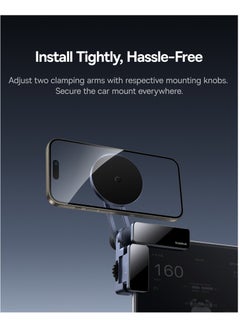 بيسوس MaxView Magnetic Tesla Phone Mount, Car Central Control Screen Hanging Bracket, Compatible with Tesla Model S/3/X/Y, Magnetic Adsorption Phone Holder for iPhone 16 Pro Max/Plus, 15/14/13/12 Series, Samsung Galaxy S24/S23/S22 & Other Phones and Devices Space Grey  - Image 3