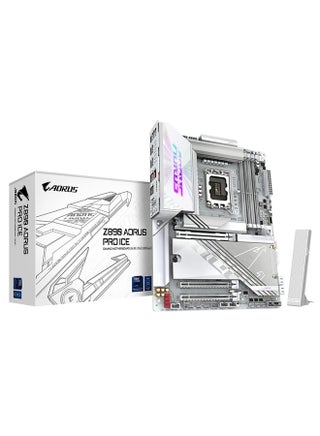 Z890 AORUS PRO ICE Wi-Fi ATX Motherboard, Intel Z890 Chipset, LGA1851 Socket, 4*DIMM DDR5 256GB Max Memory, 5*M.2, 1*PCIe 5.0*16, 1*5Gbps Ethernet & Wi-Fi 7, Bluetooth v5.4, 1*HDMI, Dual Thunderbolt 4, True AI Infinite Memory Performance | Z890-AORUS-PRO-ICE White - pnsku/N70129368V/45/_/1731671552/3b50679b-fdb0-4b16-bfb6-36dfb1089742