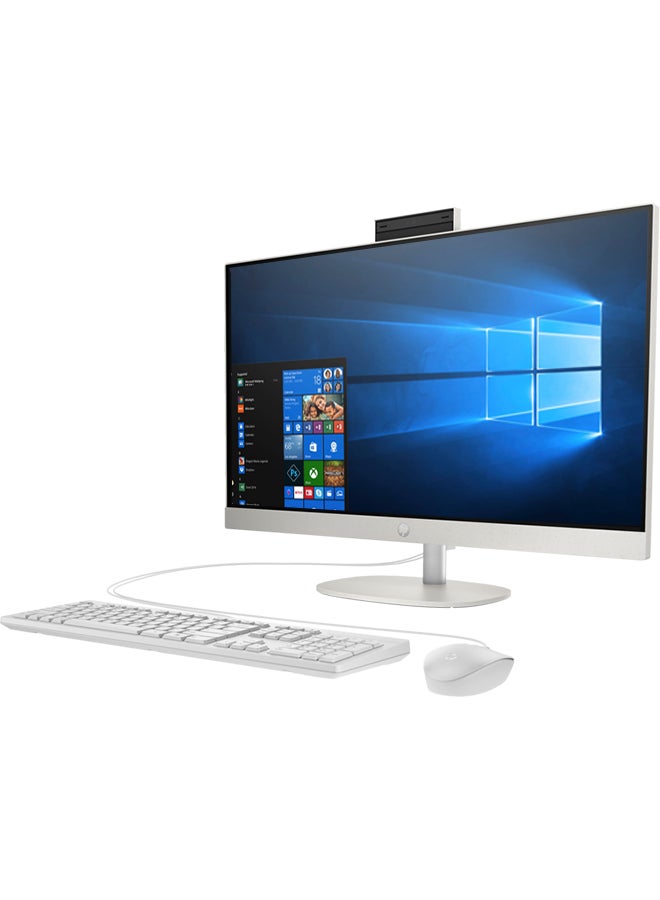 HP - 27-cr1003nh All-in-One Desktop Computer, 27" FHD IPS Touchscreen Display, Intel Core Ultra 7 155U Processor, 16GB DDR5 RAM, 512GB SSD Storage, Intel Iris Xe Integrated Graphics, HP USB Wired Keyboard & Mouse Included, FreeDOS Operating System, Slim Design, A0CM0EA Shell White - Image 1