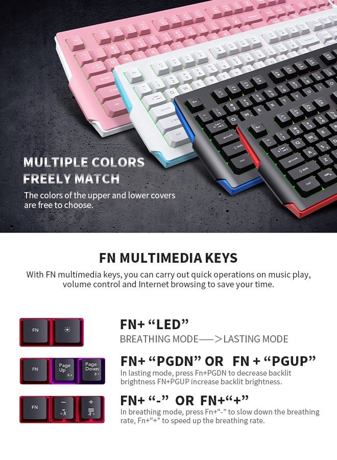 havit 104 Keys Gaming Keyboard, Rainbow RGB Backlight Computer Keyboard,USB Plug and Play for Work and Gaming - Image 3