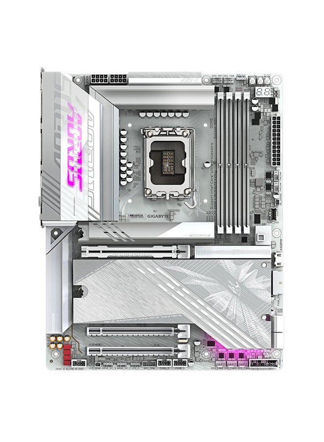 GIGABYTE Z890 AORUS ELITE X ICE LGA 1851 ATX Motherboard, Intel Z890 Chipset, 4x DDR5 DIMM Slots (Up to 256GB Max Memory), Wi-Fi 7, Bluetooth 5.4, 1x PCIe 5.0 x16 Slot, 5x M.2 Slots (4x PCIe Gen 4 & 1x PCIe Gen 3), 6x SATA III Ports, USB 3.2 Gen 2x2 Type-C, 10Gb Ethernet, Digital VRM, Advanced Thermal Design, Z890-A-ELITE-X-ICE White  - Image 2