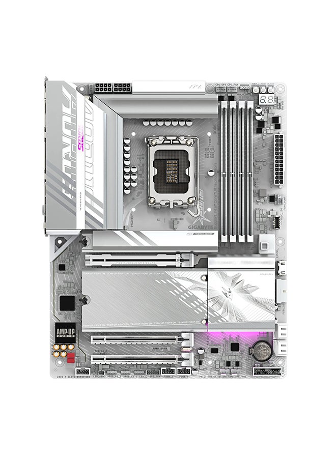 GIGABYTE - Z890 AORUS ELITE Wi-Fi 7 ICE ATX Motherboard, LGA 1851, Intel Z890 Chipset, 4x DDR5 Slots (Up to 256GB), Lightning-fast Wi-Fi 7 & Bluetooth 5.4, PCIe 5.0 x16, 4x M.2 Slots, Sleek White Design, Advanced Thermal Performance | Z890-A-ELITE-WF7-ICE White - Image 1