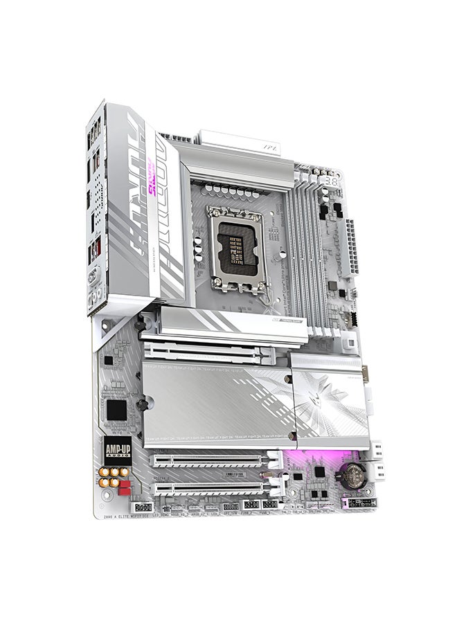 GIGABYTE - Z890 AORUS ELITE Wi-Fi 7 ICE ATX Motherboard, LGA 1851, Intel Z890 Chipset, 4x DDR5 Slots (Up to 256GB), Lightning-fast Wi-Fi 7 & Bluetooth 5.4, PCIe 5.0 x16, 4x M.2 Slots, Sleek White Design, Advanced Thermal Performance | Z890-A-ELITE-WF7-ICE White - Image 1