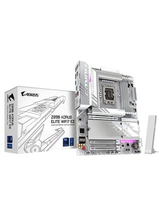 Z890 AORUS ELITE Wi-Fi 7 ICE ATX Motherboard, LGA 1851, Intel Z890 Chipset, 4x DDR5 Slots (Up to 256GB), Lightning-fast Wi-Fi 7 & Bluetooth 5.4, PCIe 5.0 x16, 4x M.2 Slots, Sleek White Design, Advanced Thermal Performance | Z890-A-ELITE-WF7-ICE White - pnsku/N70129388V/45/_/1731671531/b69901c4-947a-4758-8de3-2d0a0553ee5f