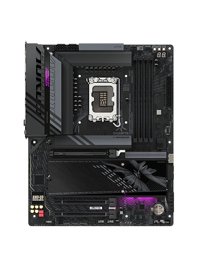 جيجابايت Z890 AORUS ELITE WIFI7 ATX Motherboard, Intel Z890 Chipset, LGA 1851 Socket, 4x DDR5 DIMM Slots (Up to 256GB), 1x PCIe 5.0 x16 Slot, 4x M.2 Slots, Wi-Fi 7 & Bluetooth 2.4, USB 3.2 Gen 2x2, 10Gb Ethernet, Enhanced VRM Design, Advanced Thermal Solution, RGB Fusion Support, Z890-AORUS-ELITE-WIFI7 Black  - Image 2