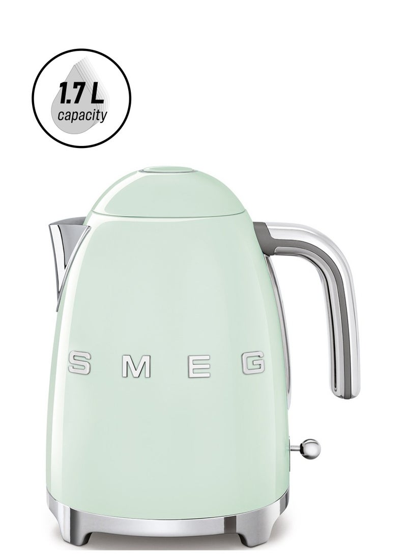 smeg Pastel Green Cordless Electric Kettle 1.7 litre capacity. Limescale filter. 3000w Fast Boiling. 50's Style 1.7 L 3000 W KLF03PGUK pastel green 