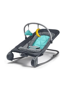 summer infant 2-in-1 Bouncer & Rocker Duo (Gray and Teal) Convenient and Portable Rocker and Bouncer for Babies Includes Soft Toys and Soothing Vibrations  - Image 1