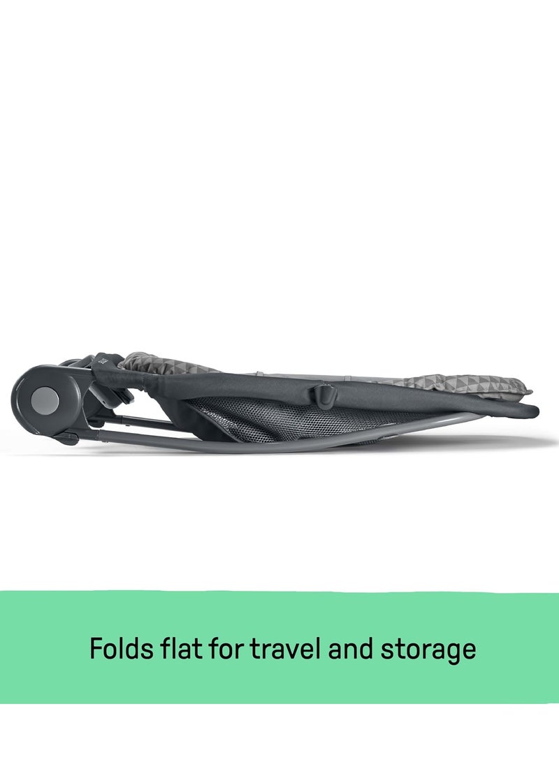 سامر إنفانت هزاز ومهتز 2 في 1 (رمادي وزمردي) هزاز ومهتز مريح وقابل للنقل للرضع يتضمن ألعاب ناعمة واهتزازات مهدئة - Image 5