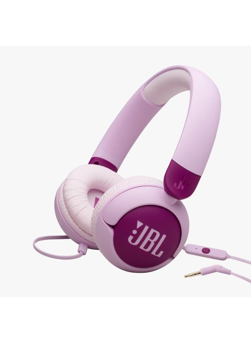 JBL Jr 320 Kids Wired On-Ear Headphones, Safe Sound (<85dB), Built-In Mic, Sof Padded Headband, Comfortable Ear Cushion, Compact and Foldable Design, Single-Side Flat Cable - JBLJR320PUR Purple  - Image 2