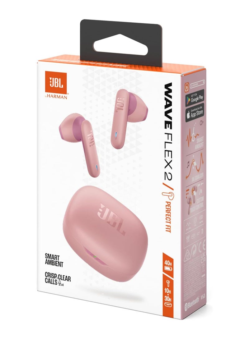 جي بي إل - Wave Flex 2 True Wireless Earbuds, JBLWFLEX2PIK Pink - Image 1