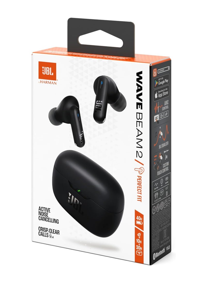 جي بي إل - Wave Beam 2 True Wireless Noise Cancelling Earbuds, JBLWBEAM2BLK Black - Image 1