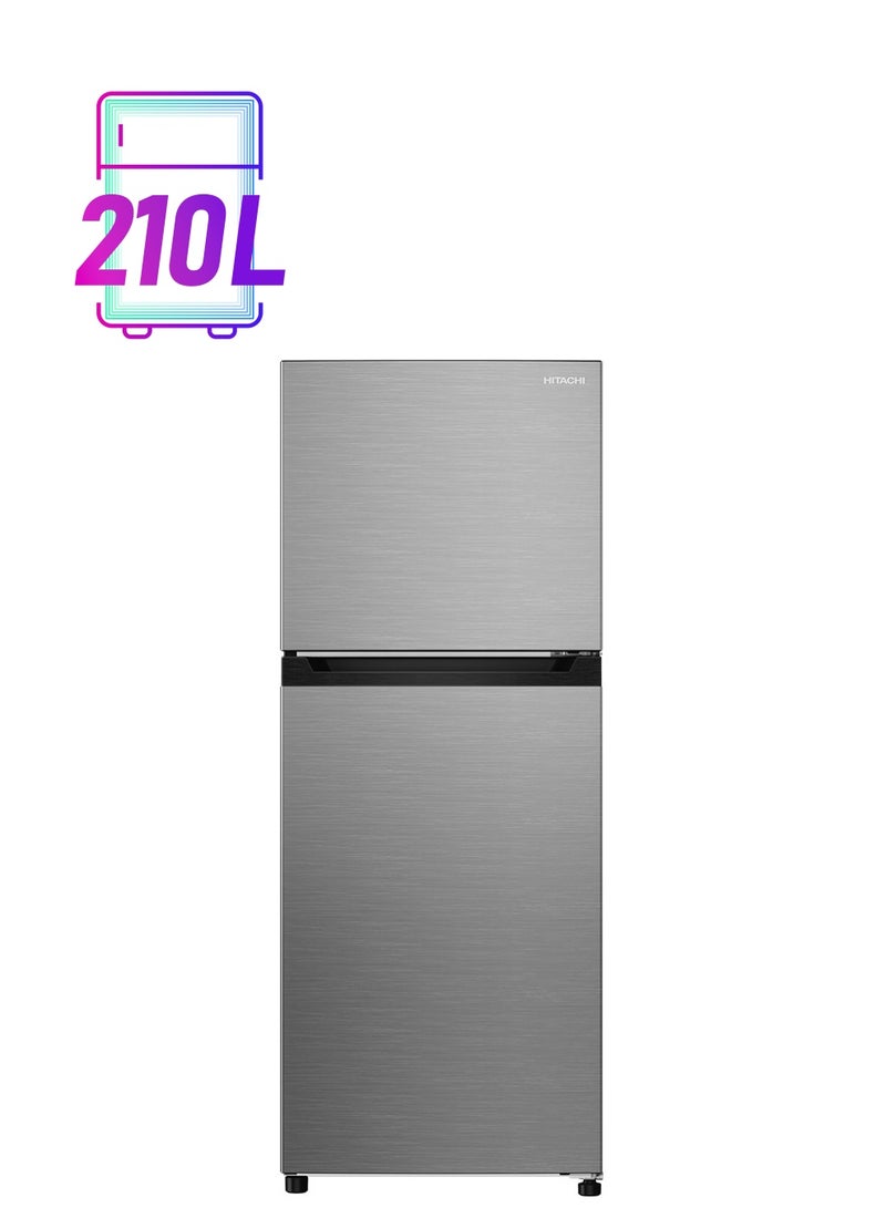 HITACHI - HITACHI Double Door Refrigerator 7.42Cu.Ft, 210 Lt, Elegant Inox - HRTN5230MXSA HRTN5230MXSA Silver - Image 1