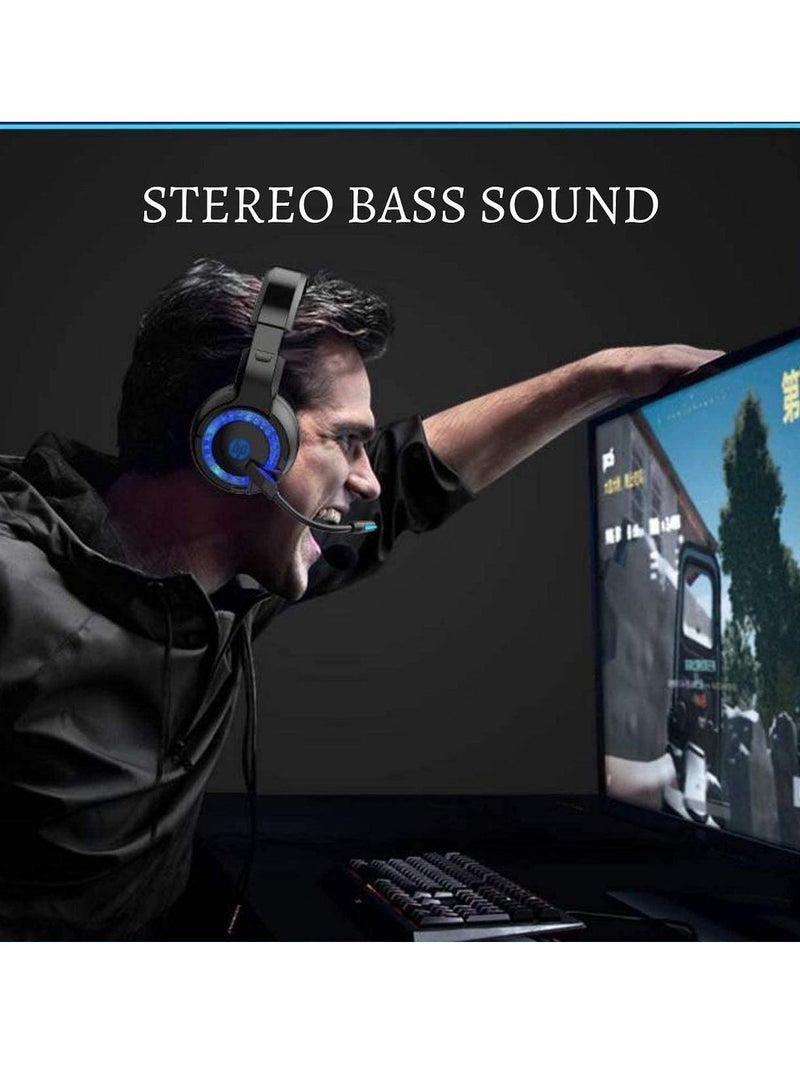 HP DHE-8011UM Stereo Gaming Headset , LED Lightning Effect Earphone Gaming Headphone With Mic , 2.1M cable length and volume control  - Image 5