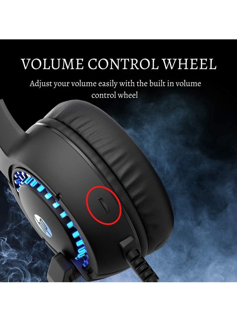 HP DHE-8011UM Stereo Gaming Headset , LED Lightning Effect Earphone Gaming Headphone With Mic , 2.1M cable length and volume control  - Image 4